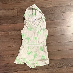 JUICY COUTURE Green Palm Tree Hooded Romper SMALL 🌴🌴🌴